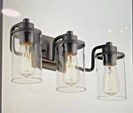3 Bathroom Fixtures, Modern Black And Nickel Vanity Lights Over M.... Fixed Price $35.99.