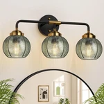 Mokatng Bathroom Fixtures 3-LIGHT Green Vanity Lights With Unique Leaf .... Fixed Price $113.99.