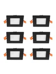Asd 6 Pack 3" Led Black Square Recessed Mini Panel Watt Dimmable 2700K-5000K. Fixed Price $69.00.