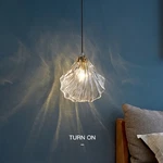 Modern Sea Shell Wall Sconces Ribber Glass Pendant Lamp For Bedside Girl Bedroom. Fixed Price $59.90.