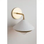 Mitzi (hudson Valley Lighting) Marnie Aged Brass Hanging Wall Sconce With White. Fixed Price $145.00.