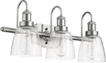 Quorum Transitional 3-LIGHT 11" Bathroom Vanity Satin Nickel. Fixed Price $267.00.