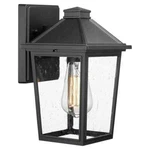 Jazava Black Outdoor Wall Lantern Sconce, Seeded Glass, Hardwired (no Bulbs). Fixed Price $49.95.