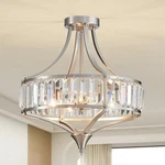 Majhoiw Brushed Nickel 4-LIGHT Crystal Semi Flush Mount Ceiling Fixture.... Fixed Price $179.34.