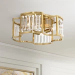 Possini Euro Gillian 15" Wide Soft Gold Crystal 4-LIGHT Ceiling. Fixed Price $249.99.