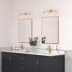Durent Lighting Gold Bathroom Fixture, 3 Vanity Lights -. Fixed Price $61.87.