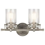Kichler Brinley 2 Light Bath, Brushed Nickel - 45688NI. Fixed Price $129.97.