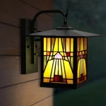 Wall Light Fixture Tiffany Stained Glass Sconce For House Deck Bronze Finish. Fixed Price $209.77.
