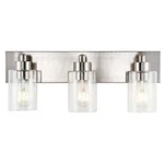 Jonathan Irving 22 In. 3-LIGHT Nickel Seeded Glass/iron Led Vanity. Fixed Price $33.99.