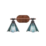 Toltec Blacksmith Light Bath Bar, Sea Ice Tiffany Glass 1752-9325. Fixed Price $352.00.