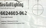 Sea Gull 6624603-962 Light 19 Inch Brushed Nickel Pendant Ceiling. Fixed Price $239.99.