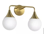 Kaisite 16.8 In. 2 Light Brushed Gold Vanity Milk White Globe Shade. Fixed Price $36.00.