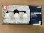 Hampton Bay Ashhurst 3-LIGHT Oil Rubbed Bronze Vanity Frosted Shade. Fixed Price $39.99.