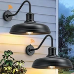 16 Inch Dome Dusk Dawn Gooseneck Barn Light Outdoor, Large Farmhouse Exter.... Fixed Price $157.85.