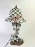 Dale Tiffany Stained Glass Shoe Hat Lamp Pink White Vanity Light 22. Fixed Price $499.99.