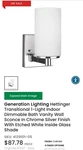 Generation Lighting Hettinger Dimmable Bath Vanity Wall Sconce Sku: 4139101-05. Fixed Price $18.99.