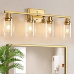 Dikaida Indol 4-LIGHT Bathroom Vanity Wall Sconce Brushed Gold New Open Box. Fixed Price $69.99.