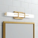 Quoizel Gemini 22 1/2" Wide Aged Brass Led Bath Light. Fixed Price $329.99.