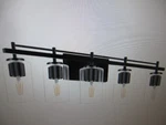 Hkmgt Farmhouse 30.7 In. 5-LIGHT Black Bathroom Vanity With Glass Shade. Fixed Price $67.96.