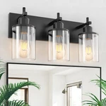 3-LIGHT Black Bathroom Fixture Over Mirror Modern Farmhouse Va.... Fixed Price $44.80.