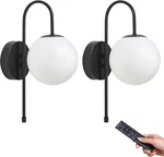 Battery Operated Globe Wall Sconces Set Of 2, Wireless Black Lights Remote. Fixed Price $104.99.