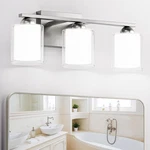Quntis 3 Brushed Nickel Bathroom Fixtures, Vanity Lights Over Mirror. Fixed Price $71.01.