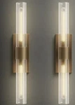 Kayla Modern Glass Wall Sconces, Indoor Lighting Gold 2-PACK 24 Nib. Fixed Price $140.27.