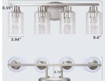 (new) Brushed Nickel Bathroom Vanity (4) Light Fixtures Hammered Rustproof Glass. Fixed Price $39.95.