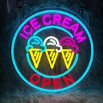 Ice Cream Open Neon Sign For Wall Decor, Gelato Logo Led Light Usb .... Fixed Price $94.47.