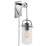 Globe Electric Allen 1-LIGHT Chrome Wall Sconce 4.64 In. Clear Glass Shade. Fixed Price $24.99.