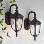 Bellagio Country Cottage Outdoor Wall Light Fixtures Set Of Black 16 1/2" Barn. Fixed Price $359.98.