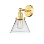 Innovations Large Cone 1LT 8" Sconce, Satin Gold/clear 616-1W-SG-G42. Fixed Price $147.40.
