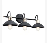 Kichler 45945 Clyde 3 Light 27"W Bathroom Vanity - Black. Fixed Price $119.69.