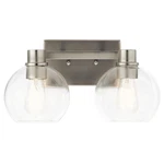 Kichler 45893 Nickel Harmony 2-LIGHT 15-1/2"W Bathroom Vanity. Fixed Price $115.98.