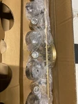 Modern Gold Vanity 35.5 In. 5-LIGHT Bathroom Globe Clear Glass Shades. Fixed Price $61.26.