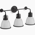 Kohler Hauksbee 3-LIGHT Bell Wall Sconce Matte Black K-32283-SC03-BLL. Fixed Price $449.99.