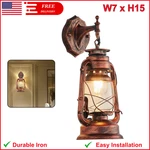 Noxarte Rustic Wall Sconce Lighting Lantern Mounted With Glass Lampshade. Fixed Price $49.65.