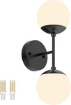 Tipace Modern Black Wall Sconce - Globe Light With G9 Bulbs For Living Room, Bed. Fixed Price $15.99.