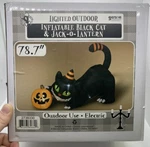 New Gerson Outdoor Lighted Inflatable Black Cat And Jack Lantern 78.7 /6.5FEET. Fixed Price $129.99.