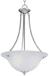 Maxim 2682FTSN Satin Nickel Malaga 3-LIGHT Invert Bowl Pendant Frosted Glass. Fixed Price $59.99.