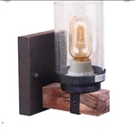 Anmytek Wall Lamp Wooden Light Sconce Fixture With Bubble Glass Shade. Fixed Price $47.49.