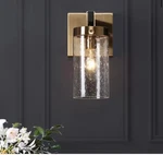 Zevni Musom 1-LIGHT Modern Brass Gold Wall Sconce, Seeded Glass Vanity. Fixed Price $45.00.