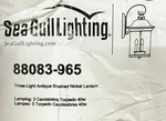 Sea Gull 88083-965 3LIGHT 20IN Antique Brushed Nickel Outdoor Wall. Fixed Price $279.99.