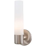 Kovacs Saber Brushed Nickel Light 4.75" Wide Bathroom Sconce Etched Opal Shade. Fixed Price $59.99.