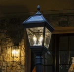 Gama Sonic Imperial Trio Bulb Solar Post Light Candelabra Design 37BC50012 Black. Fixed Price $175.00.