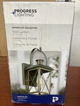 New Progress Woodcliff 1-LIGHT 15IN Weathered Brass Outdoor Wall Lantern B109. Fixed Price $15.98.