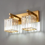 Elegant 2-LIGHT Gold Brass Crystal Bathroom Vanity Wall Fixture. Fixed Price $94.99.