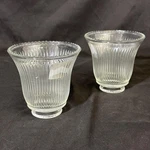 2 Litex Industries Clear Glass Ribbed Ceiling Fan Light Fixture Globes. Fixed Price $19.72.
