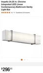 Kichler Lighting Impello 24.25IN Chrome Bathtoom Vanity. Fixed Price $95.00.