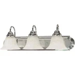 Satco 3-LIGHT Polished Chrome Vanity With Alabaster Glass Bell Shades. Fixed Price $26.99.